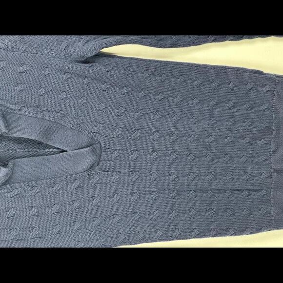 Ralph Lauren Cable Knit Split Neck Sweater Navy SIZE XS - Picture 6 of 6